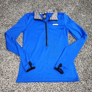 Victorias‎ Secret Pink Ultimate 1/2 Zip, Long Sleeve Pullover,Thumbholes Blue Sm